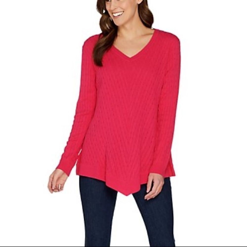Attitudes by Renee Cable Knit Sweater